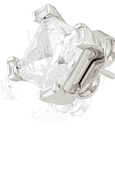 Isharya Elysian Radiance Square Studs In Rhodium Plating indian designer wear online shopping melange singapore 