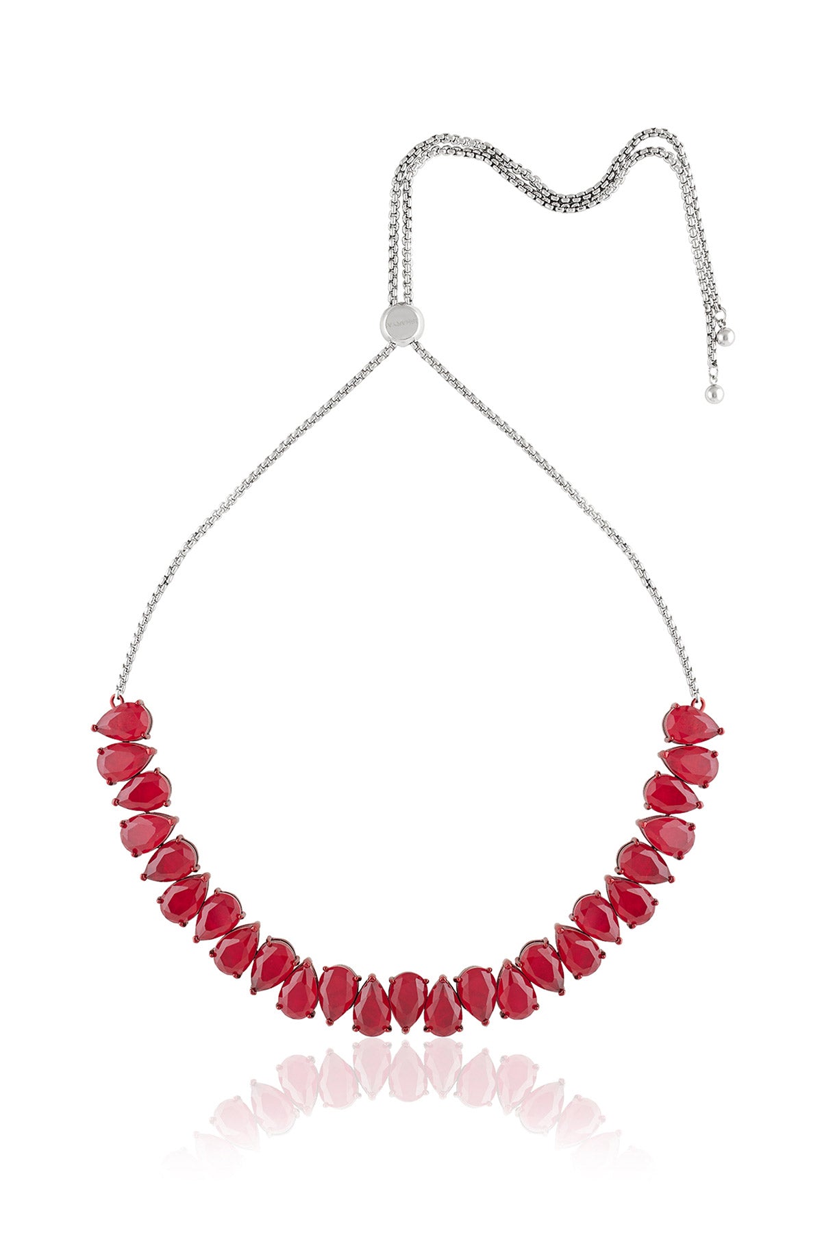 Isharya Elysian Ruby Choker Necklace In Rhodium Plating indian designer wear online shopping melange singapore 