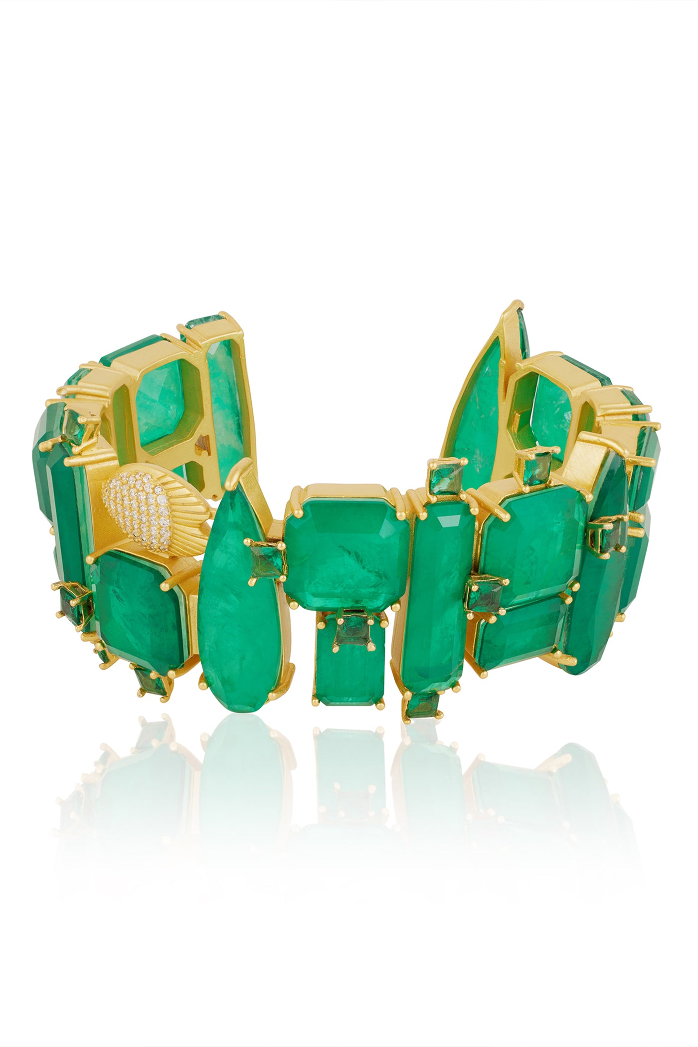 Isharya Emerald Dreams Statement Cuff indian designer wear online shopping melange singapore