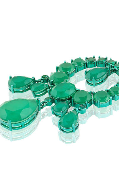 Isharya Emerald Elegance Moon Baalis In Rhodium Plating indian designer wear online shopping melange singapore 