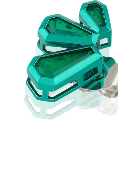 Isharya Emerald Glint Stud Earrings In Green Plating indian designer wear online shopping melange singapore 