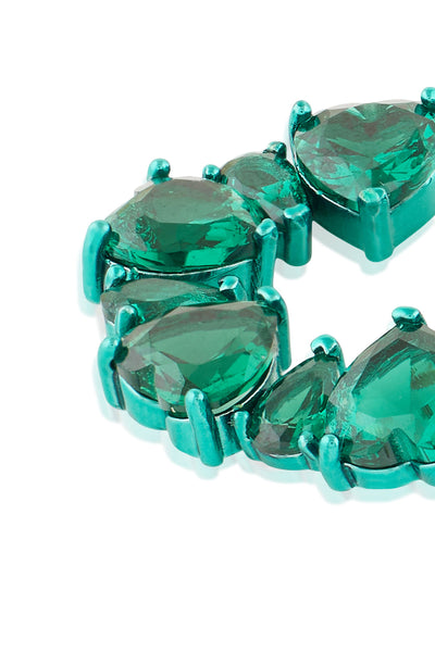 Isharya Emerald Halo Studs In Rhodium Plating indian designer wear online shopping melange singapore 