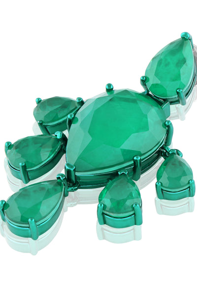 Isharya Emerald Luxe Dangler Earrings In Rhodium Plating indian designer wear online shopping melange singapore 
