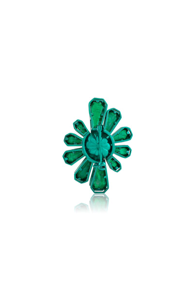 Isharya Enchanted Garden Brooch In Green Plating indian designer wear online shopping melange singapore 