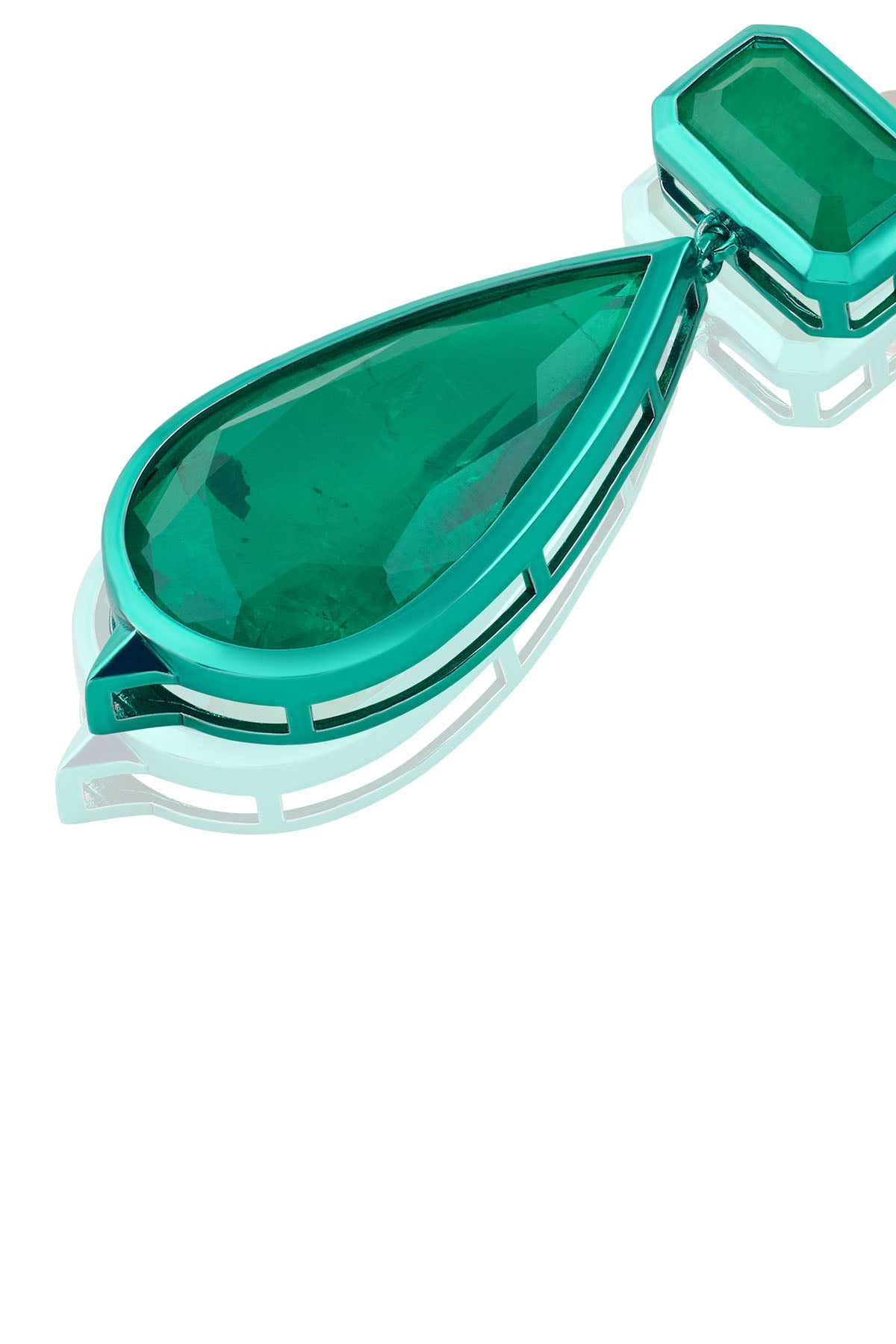 Isharya Enchanted Trail Dangler Earrings In Green Plating indian designer wear online shopping melange singapore 
