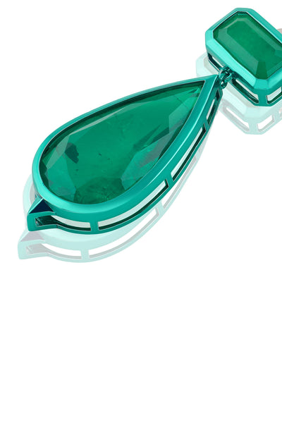 Isharya Enchanted Trail Dangler Earrings In Green Plating indian designer wear online shopping melange singapore 
