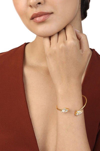 Isharya Essential Duo Mirror Bracelet  In 18Kt Gold Plated indian designer wear online shopping melange singapore