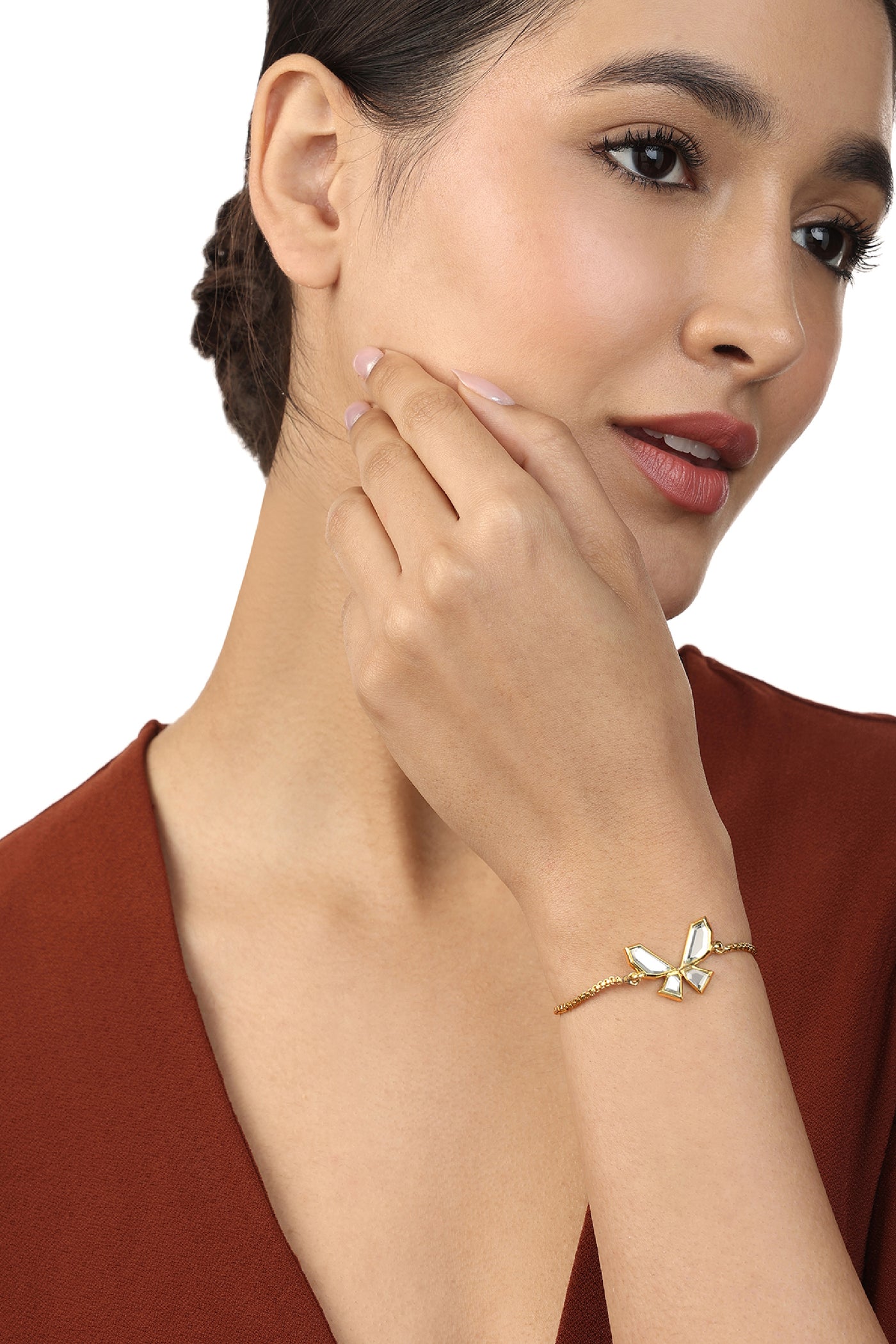 Isharya Essential Lumen Mirror Bolo Bracelet  In 18Kt Gold Plated indian designer wear online shopping melange singapore