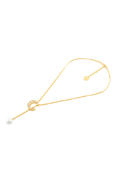 Isharya Essential Luna Pearl Necklace In 18Kt Gold Plated indian designer wear online shopping melange singapore
