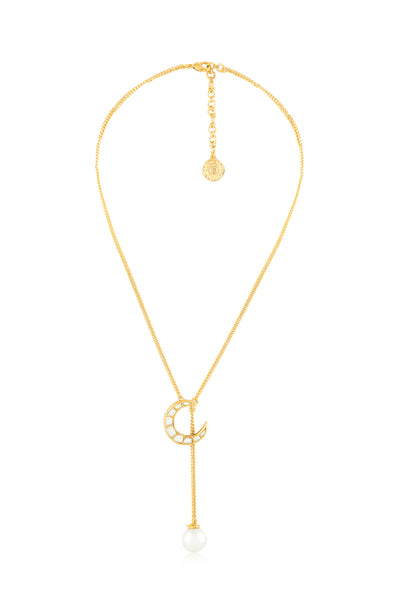 Isharya Essential Luna Pearl Necklace In 18Kt Gold Plated indian designer wear online shopping melange singapore