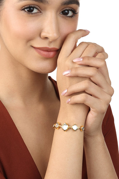 Isharya Essential Mirror Bracelet In 18Kt Gold Plated indian designer wear online shopping melange singapore