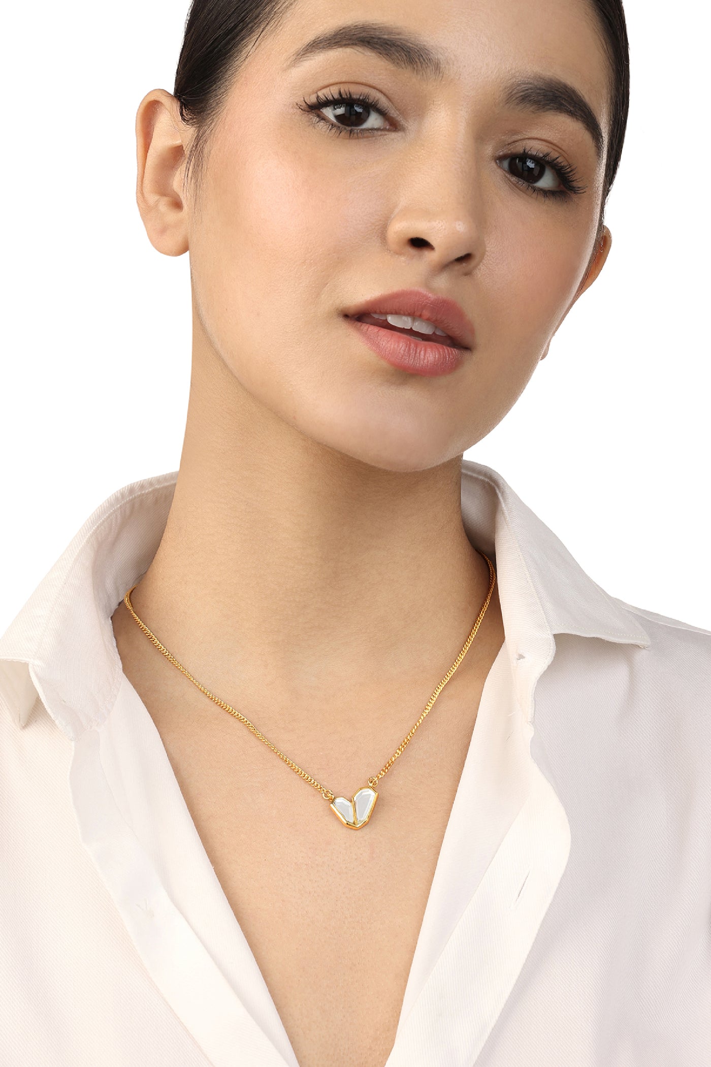 Isharya Essential Mirror Necklace In 18Kt Gold Plated indian designer wear online shopping melange singapore