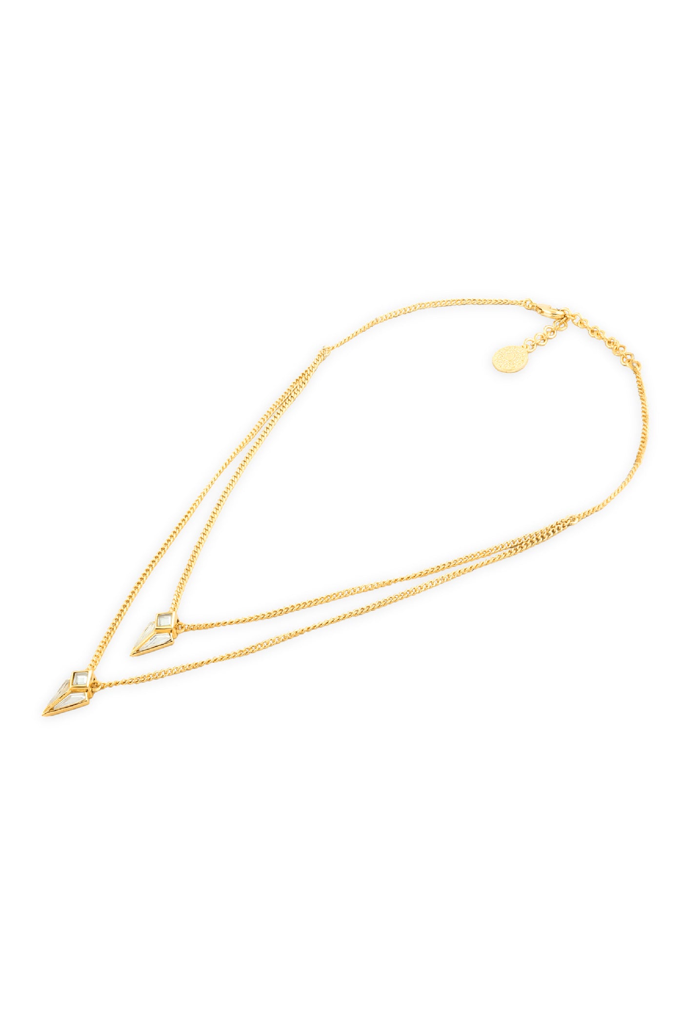 Isharya Essential Mirror Pearl Duo Necklace In 18Kt Gold Plated indian designer wear online shopping melange singapore