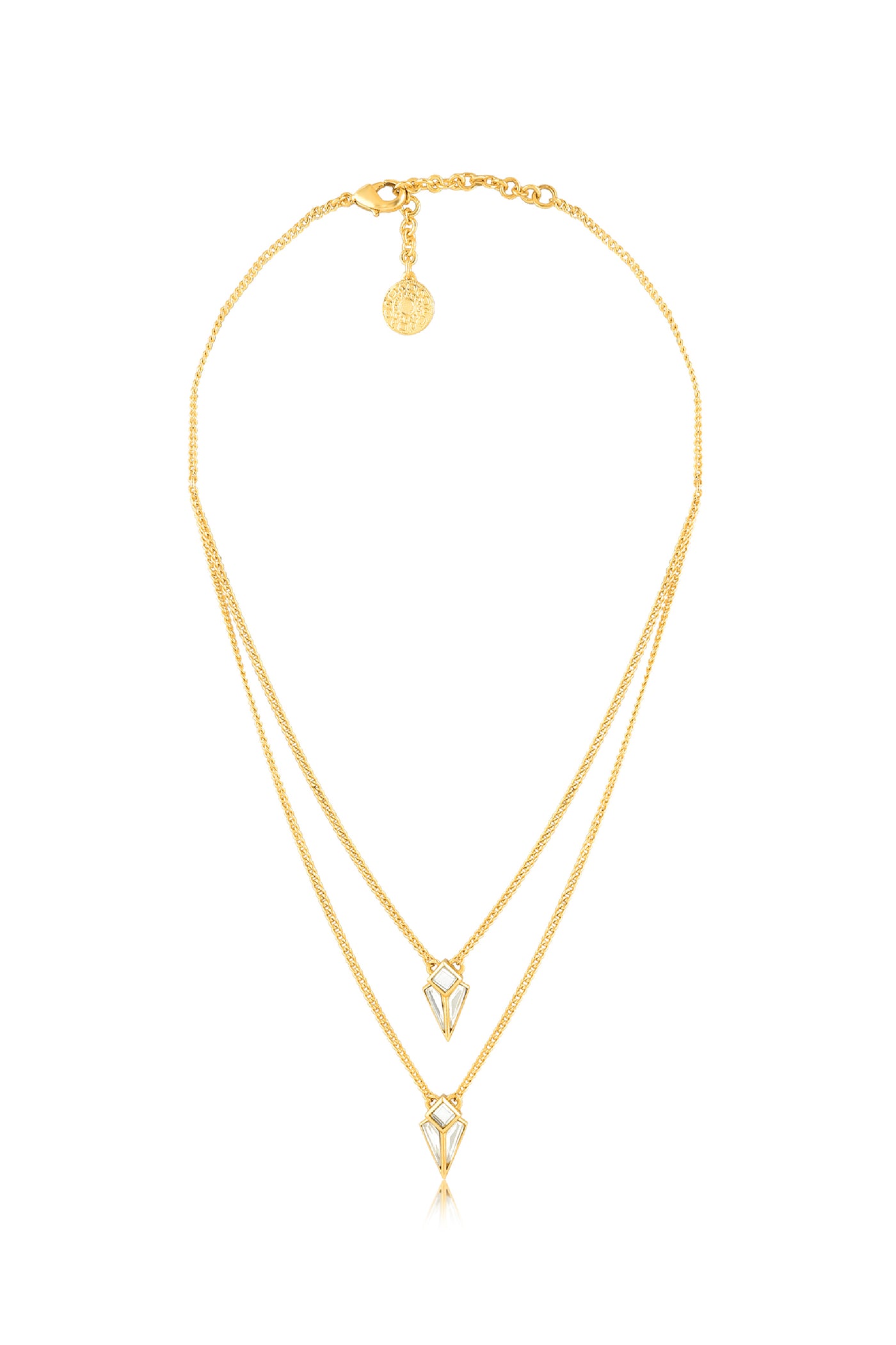 Isharya Essential Mirror Pearl Duo Necklace In 18Kt Gold Plated indian designer wear online shopping melange singapore