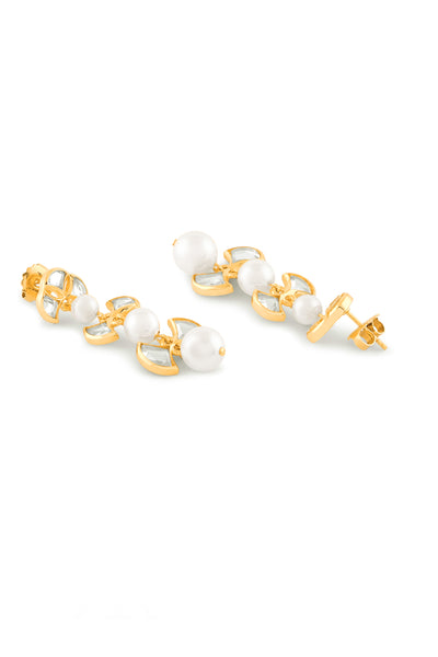 Isharya Essential Mirror Pearl Earrings In 18Kt Gold Plated indian designer wear online shopping melange singapore