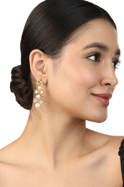 Isharya Essential Mirror Pearl Earrings In 18Kt Gold Plated indian designer wear online shopping melange singapore