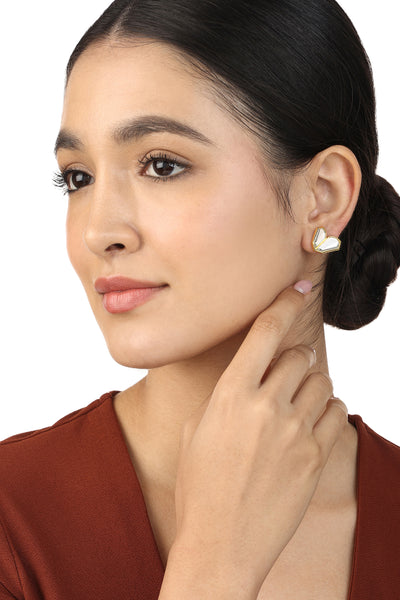 Isharya Essential Mirror Stud Earrings In 18Kt Gold Plated indian designer wear online shopping melange singapore