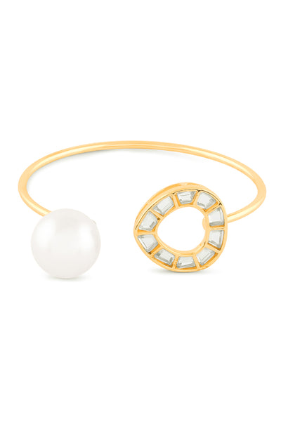 Isharya Essential Pearl Mirror Bracelet In 18Kt Gold Plated indian designer wear online shopping melange singapore
