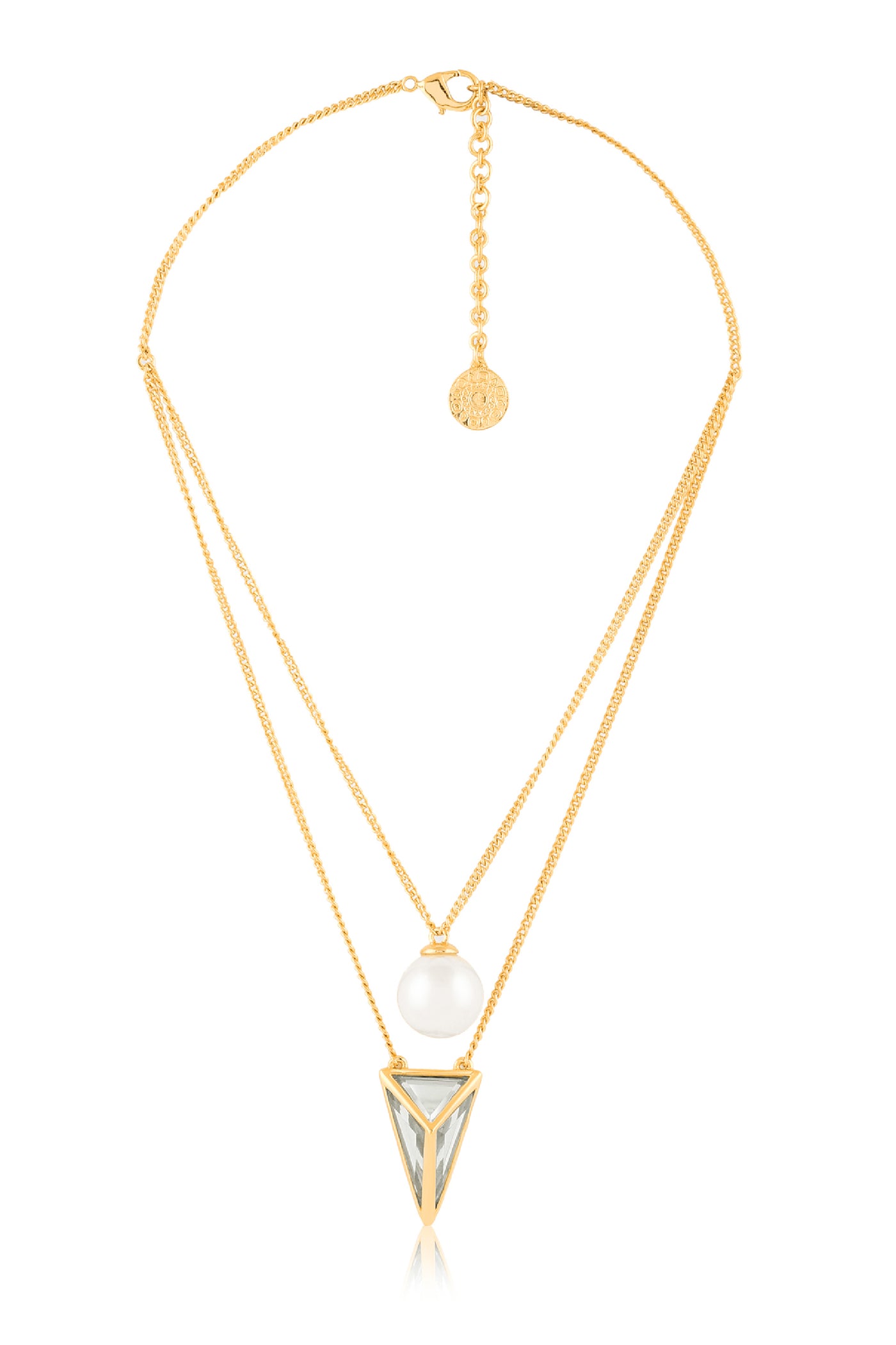 Isharya Essential Pearl Mirror Necklace In 18Kt Gold Plated indian designer wear online shopping melange singapore