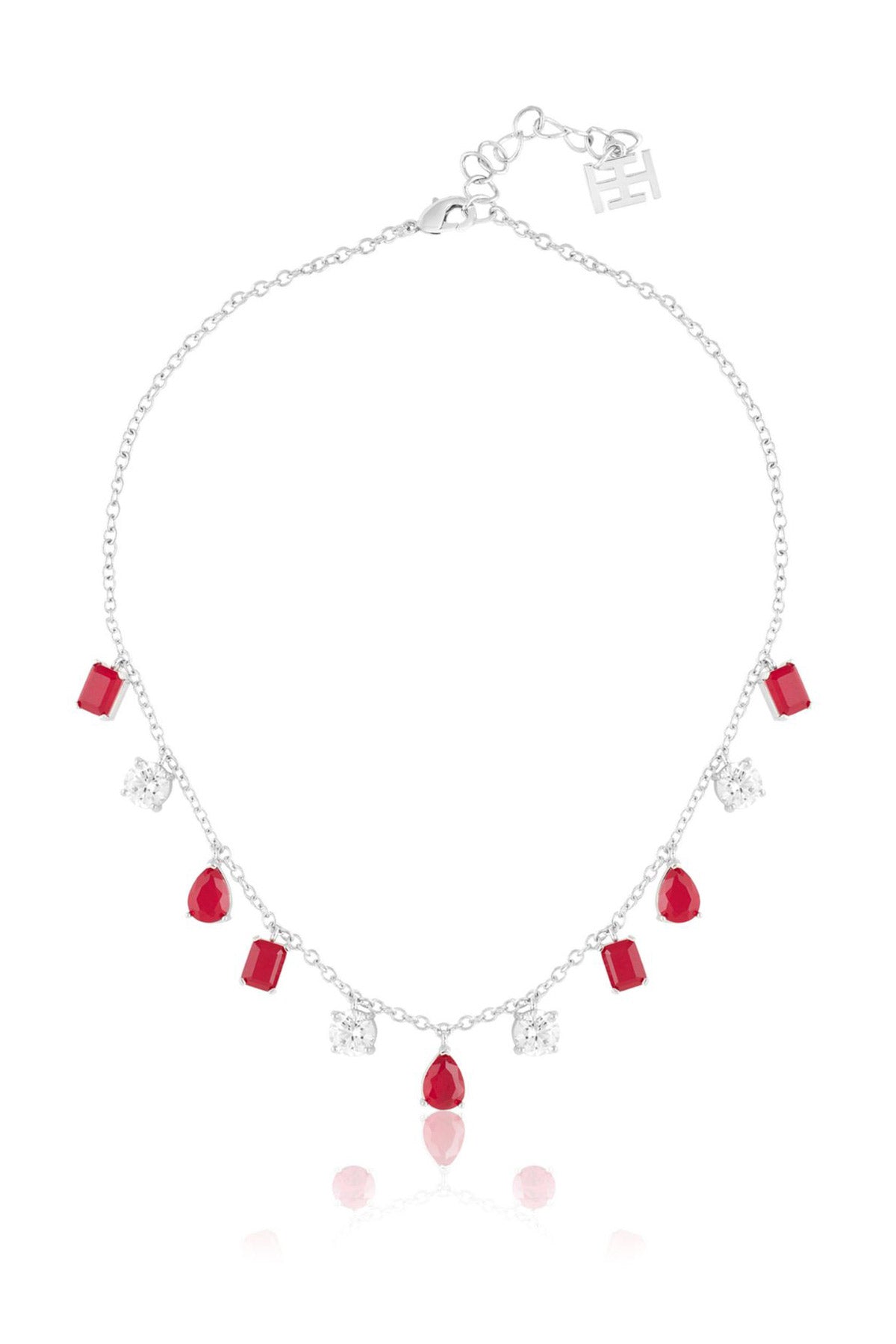 Isharya Eterna Fiery Charm Choker In Rhodium Plating indian designer wear online shopping melange singapore 
