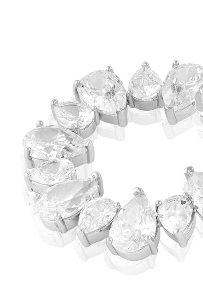 Isharya Eternal Glow Circle Studs In Rhodium Plating indian designer wear online shopping melange singapore 