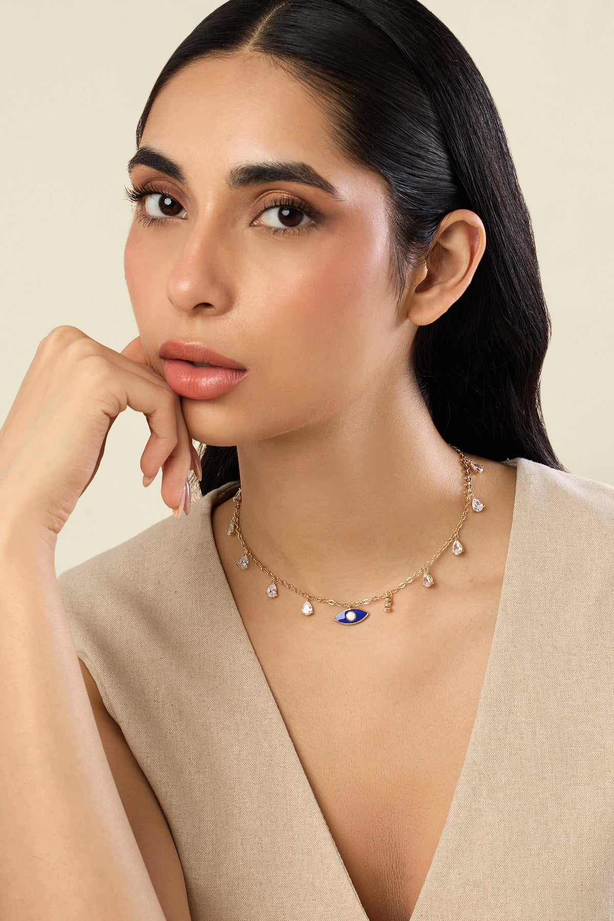 Isharya Evil Eye Energy Necklace In 18kt Gold Plated indian designer wear online shopping melange singapore 