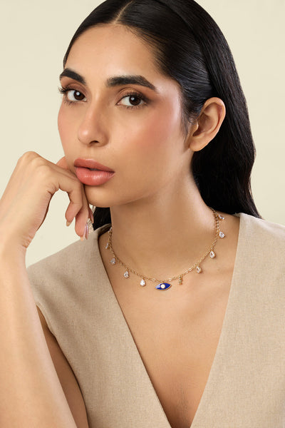 Isharya Evil Eye Energy Necklace In 18kt Gold Plated indian designer wear online shopping melange singapore 