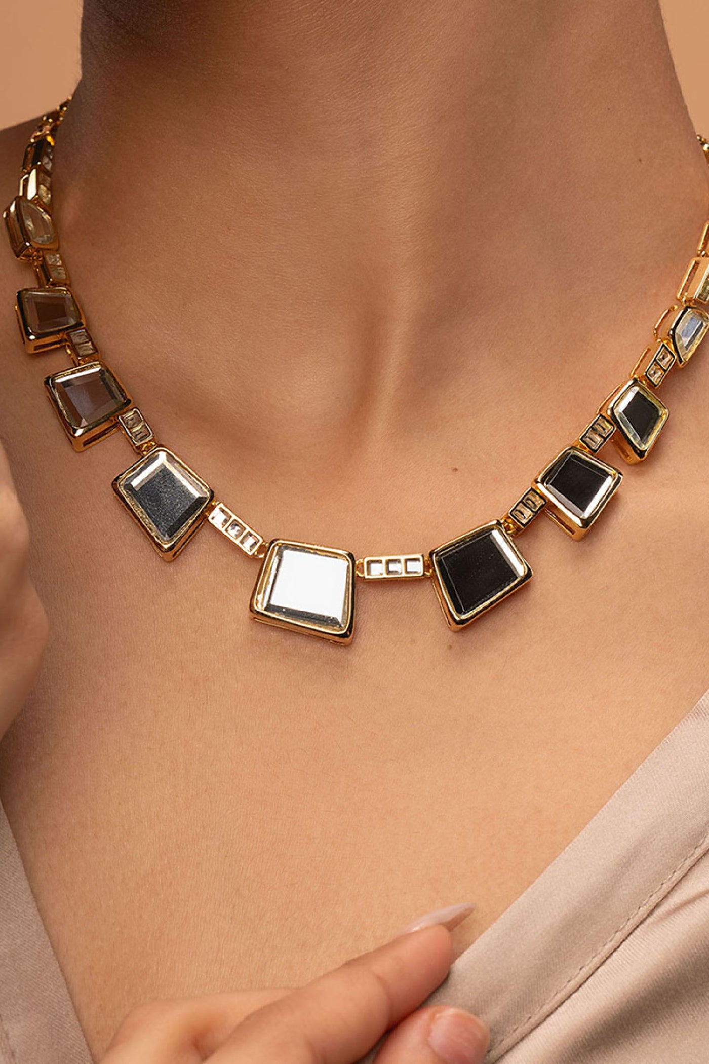 Isharya Fête Mirror Collar Necklace jewellery indian designer wear online shopping melange singapore