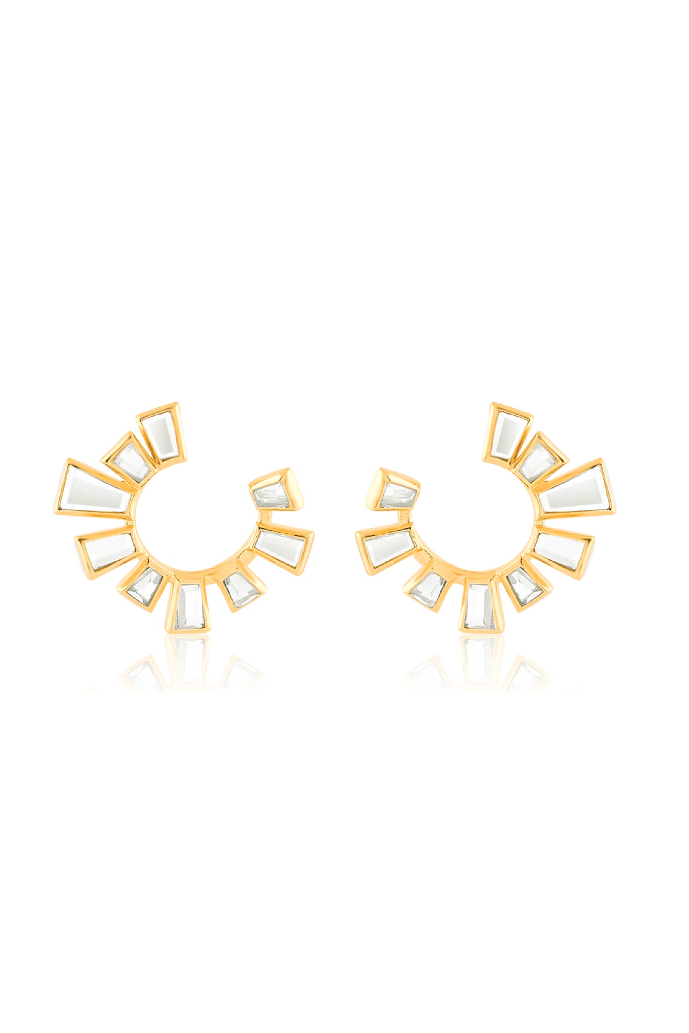 Isharya Fête Mirror Starburst Earrings In 18Kt Gold Plated indian designer wear online shopping melange singapore