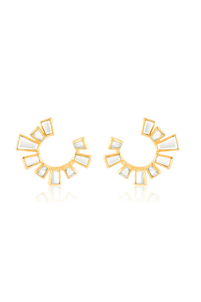 Isharya Fête Mirror Starburst Earrings In 18Kt Gold Plated indian designer wear online shopping melange singapore