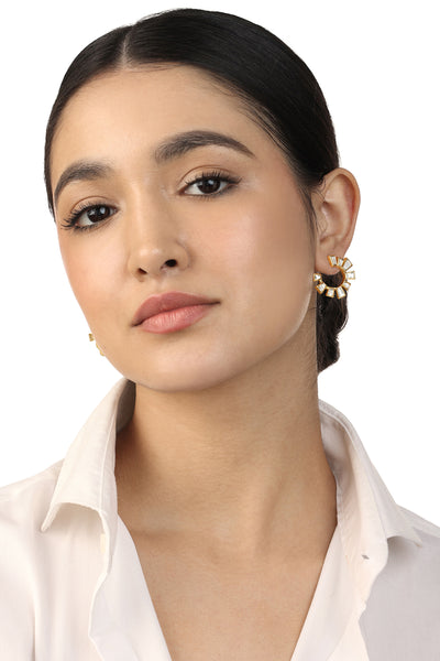 Isharya Fête Mirror Starburst Earrings In 18Kt Gold Plated indian designer wear online shopping melange singapore