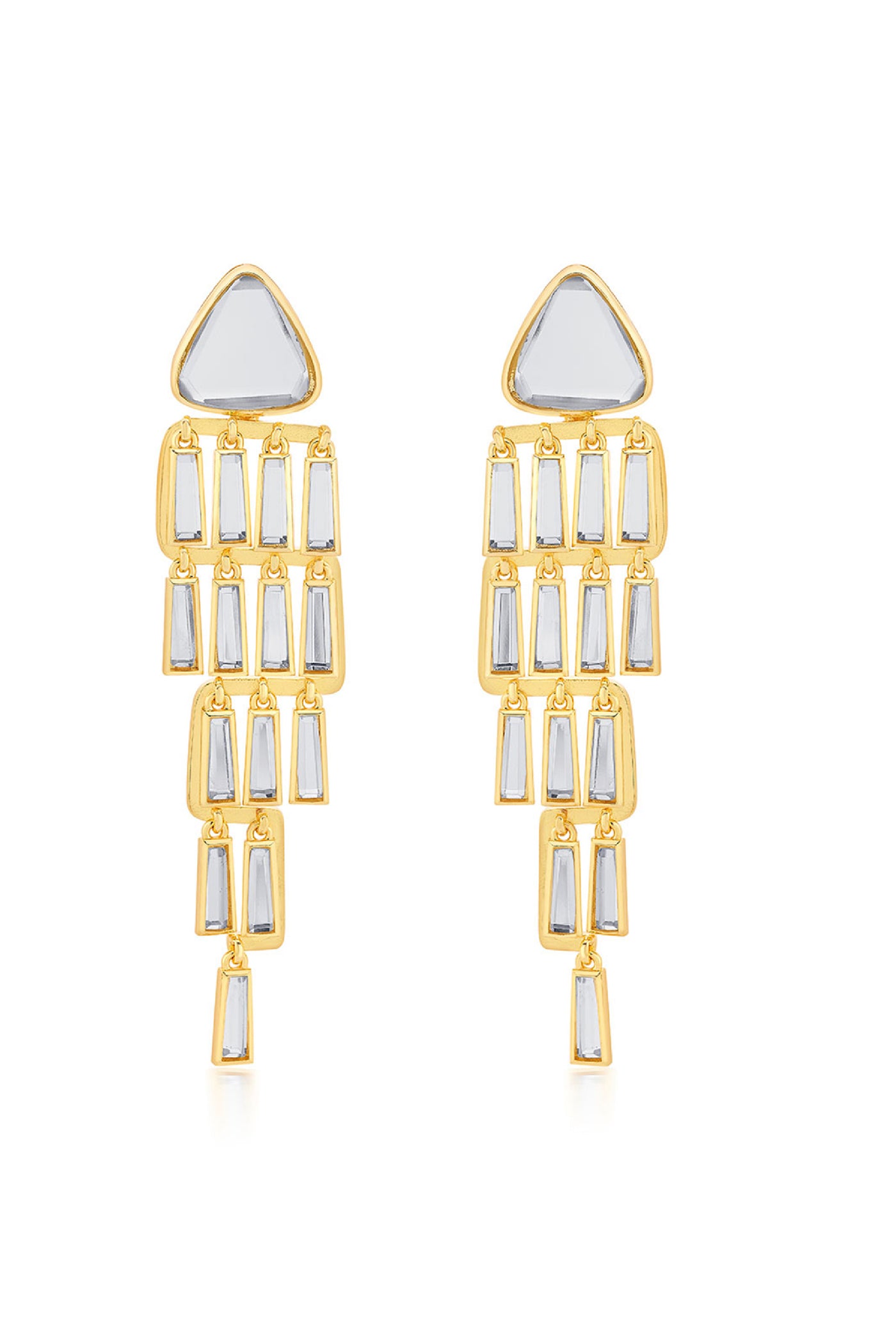 Isharya Fête Mirror Waterfall Earrings jewellery indian designer wear online shopping melange singapore
