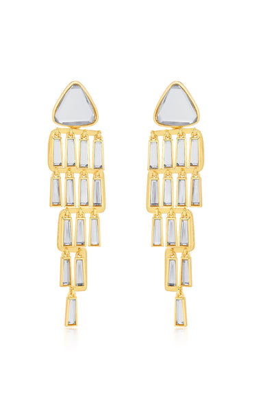 Isharya Fête Mirror Waterfall Earrings jewellery indian designer wear online shopping melange singapore