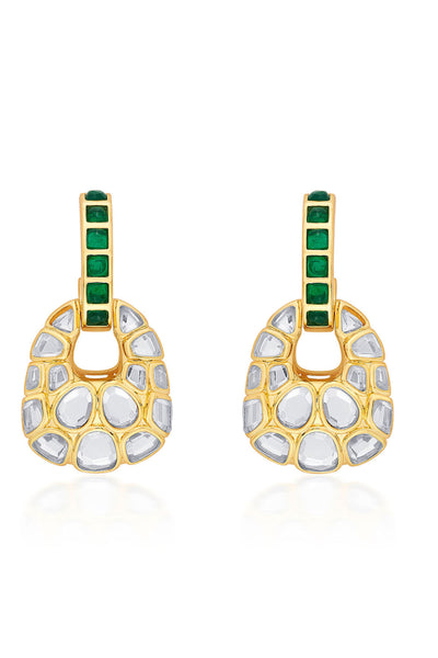 Isharya Fiesta Hydro Emerald Earrings jewellery indian designer wear online shopping melange singapore