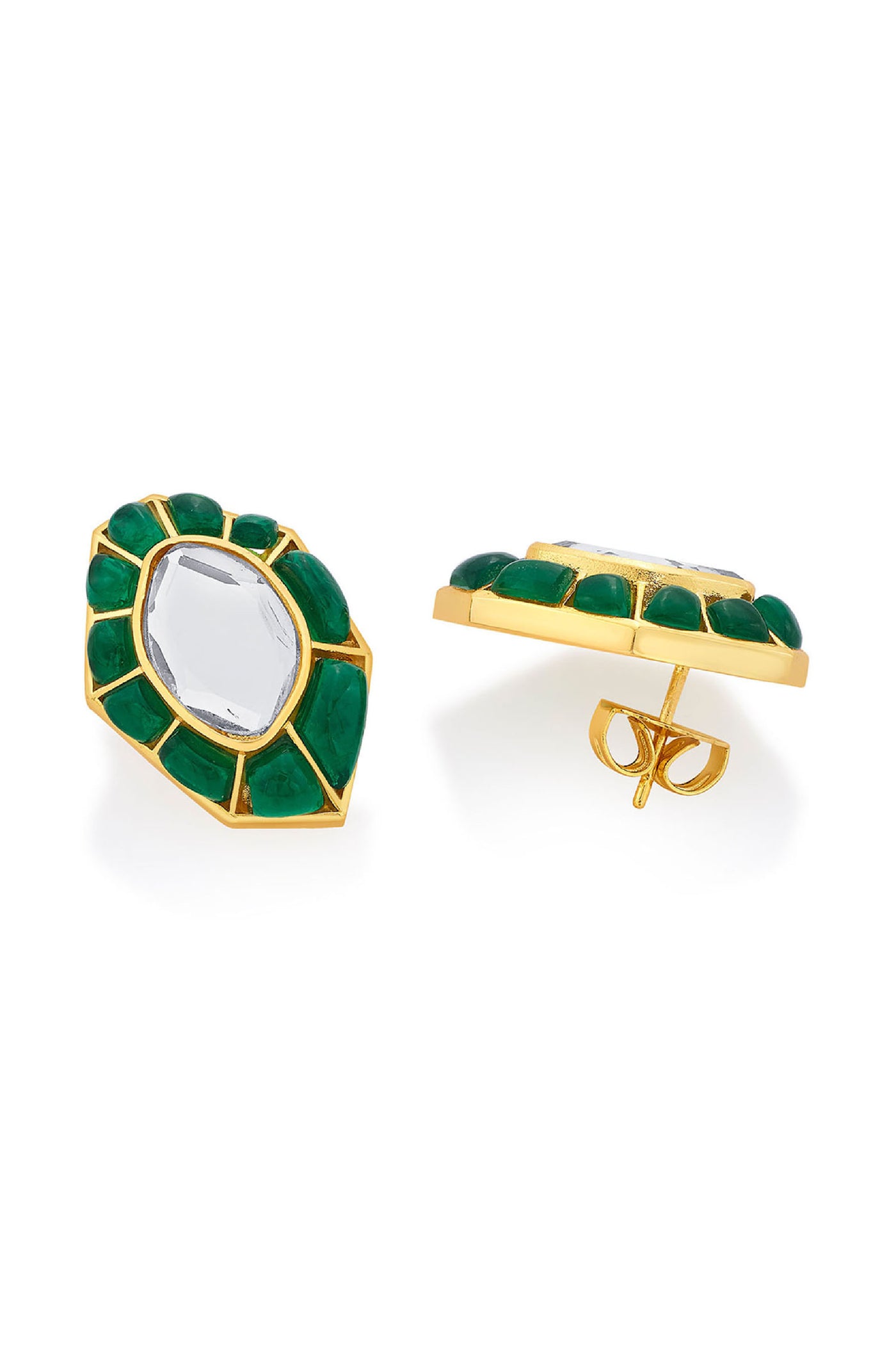 Isharya Fiesta Hydro Emerald Studs jewellery indian designer wear online shopping melange singapore