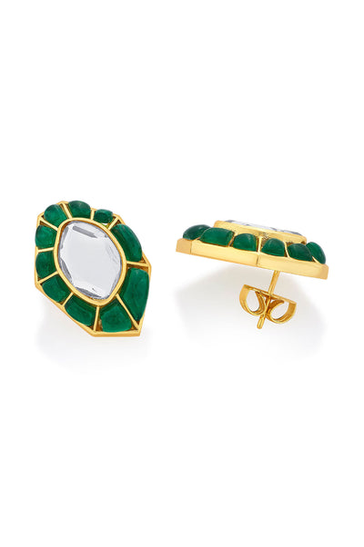 Isharya Fiesta Hydro Emerald Studs jewellery indian designer wear online shopping melange singapore