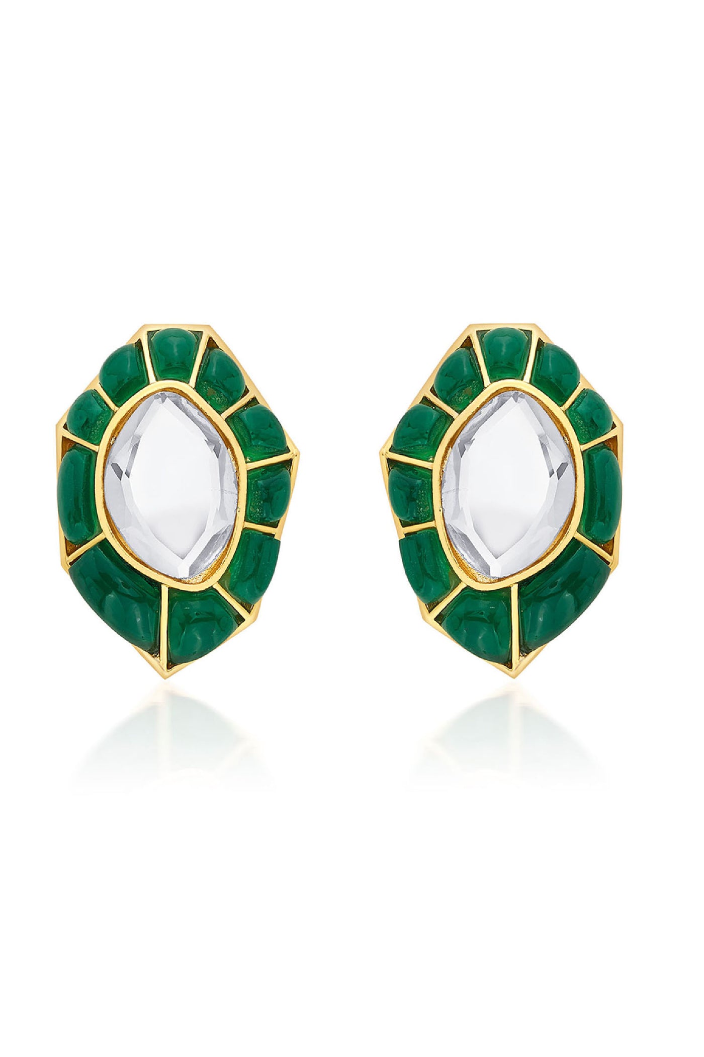 Isharya Fiesta Hydro Emerald Studs jewellery indian designer wear online shopping melange singapore