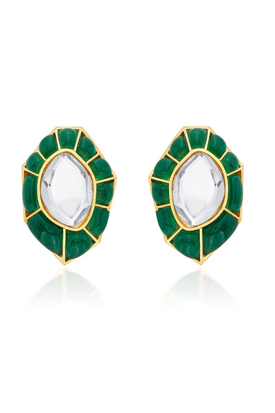 Isharya Fiesta Hydro Emerald Studs jewellery indian designer wear online shopping melange singapore