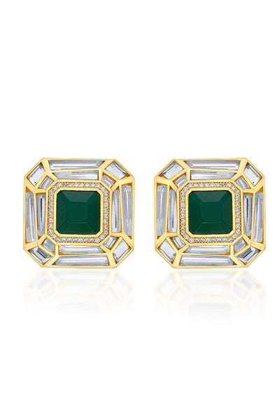Isharya Fiesta Hydro Emerald Studs jewellery indian designer wear online shopping melange singapore