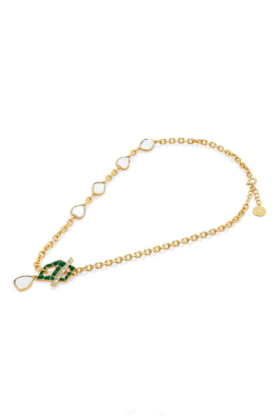 Isharya Fiesta Hydro Emerald Toggle Necklace jewellery indian designer wear online shopping melange singapore