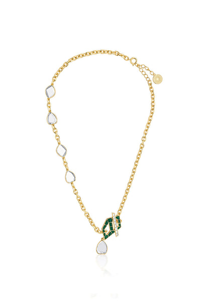 Isharya Fiesta Hydro Emerald Toggle Necklace jewellery indian designer wear online shopping melange singapore