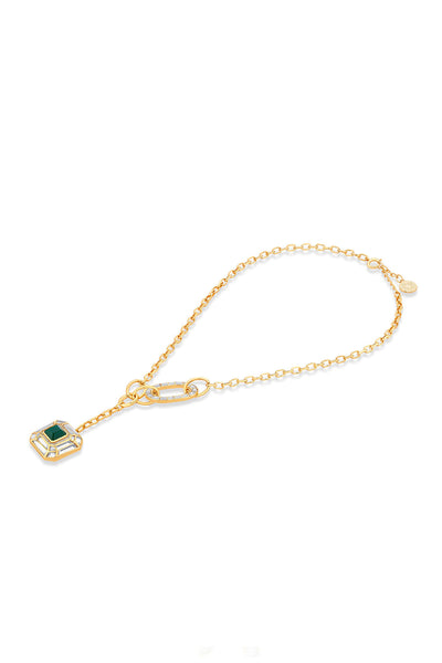 Isharya Fiesta Hydro Emerald Y-Necklace jewellery indian designer wear online shopping melange singapore