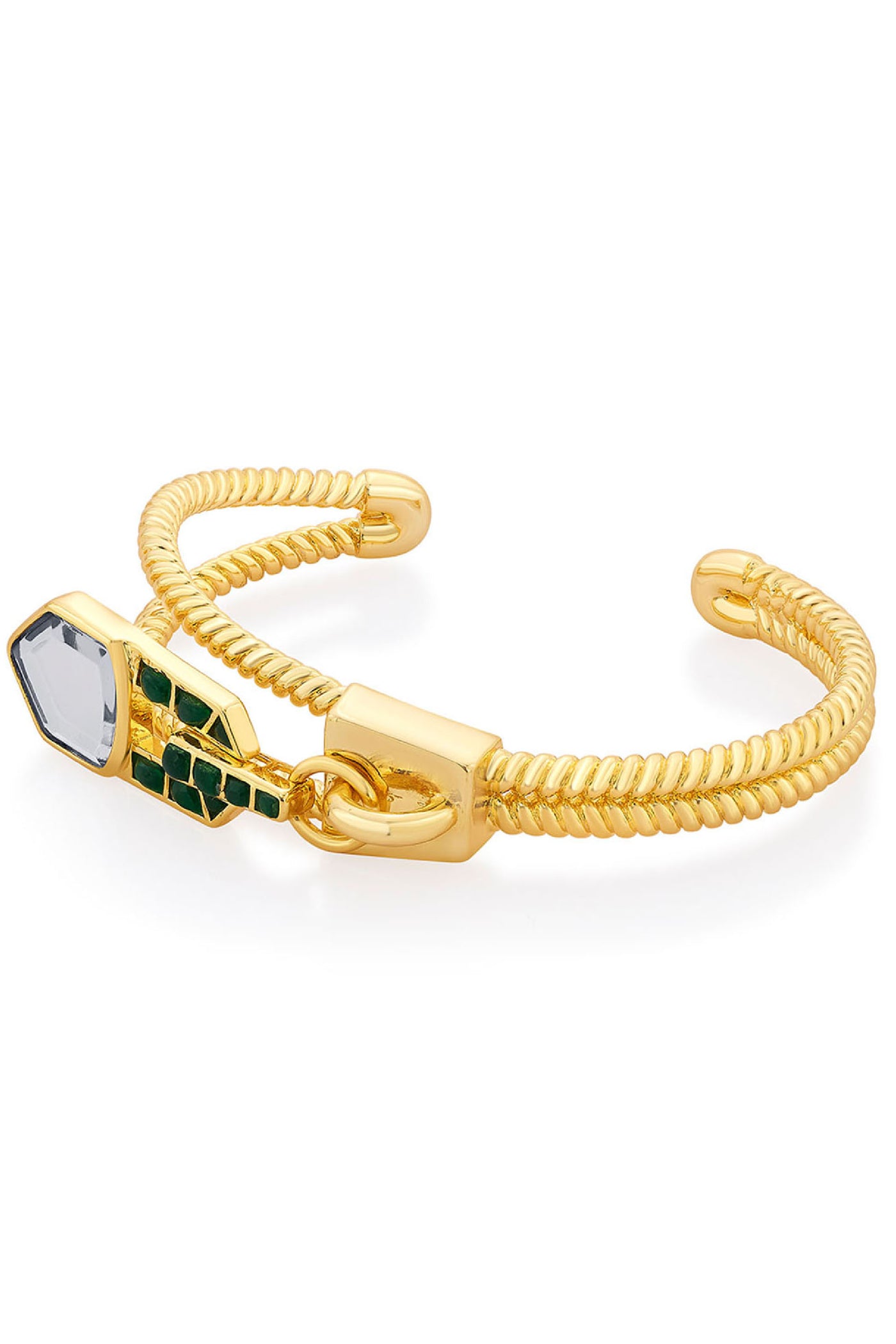 Isharya Flash Hydro Emerald Zip Cuff jewellery indian designer wear online shopping melange singapore