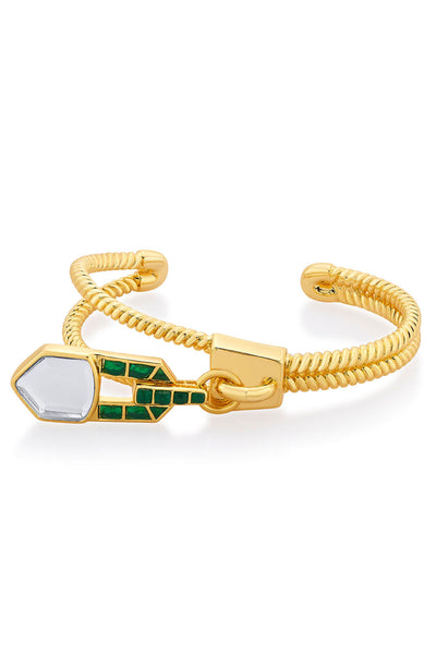 Isharya Flash Hydro Emerald Zip Cuff jewellery indian designer wear online shopping melange singapore