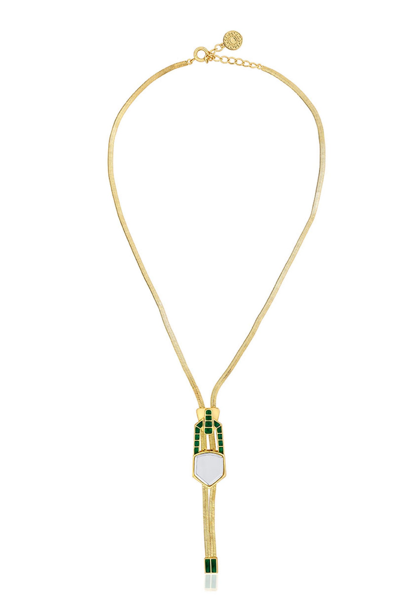Isharya Flash Hydro Emerald Zip Lariat jewellery indian designer wear online shopping melange singapore