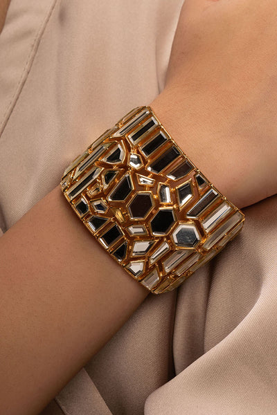 Isharya Flash Mirror Turtle Cuff jewellery indian designer wear online shopping melange singapore