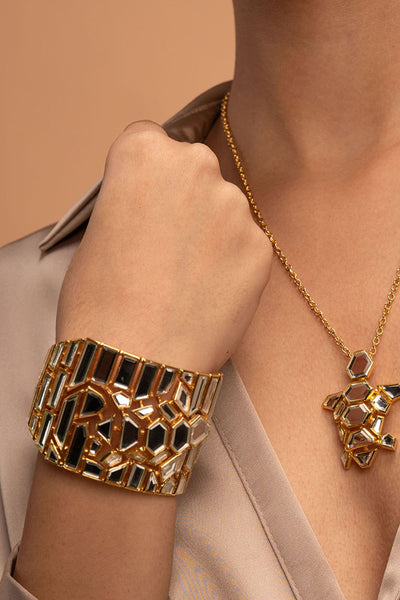 Isharya Flash Mirror Turtle Cuff jewellery indian designer wear online shopping melange singapore