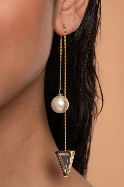 Isharya Flash Mirror And Pearl Threaders jewellery indian designer wear online shopping melange singapore