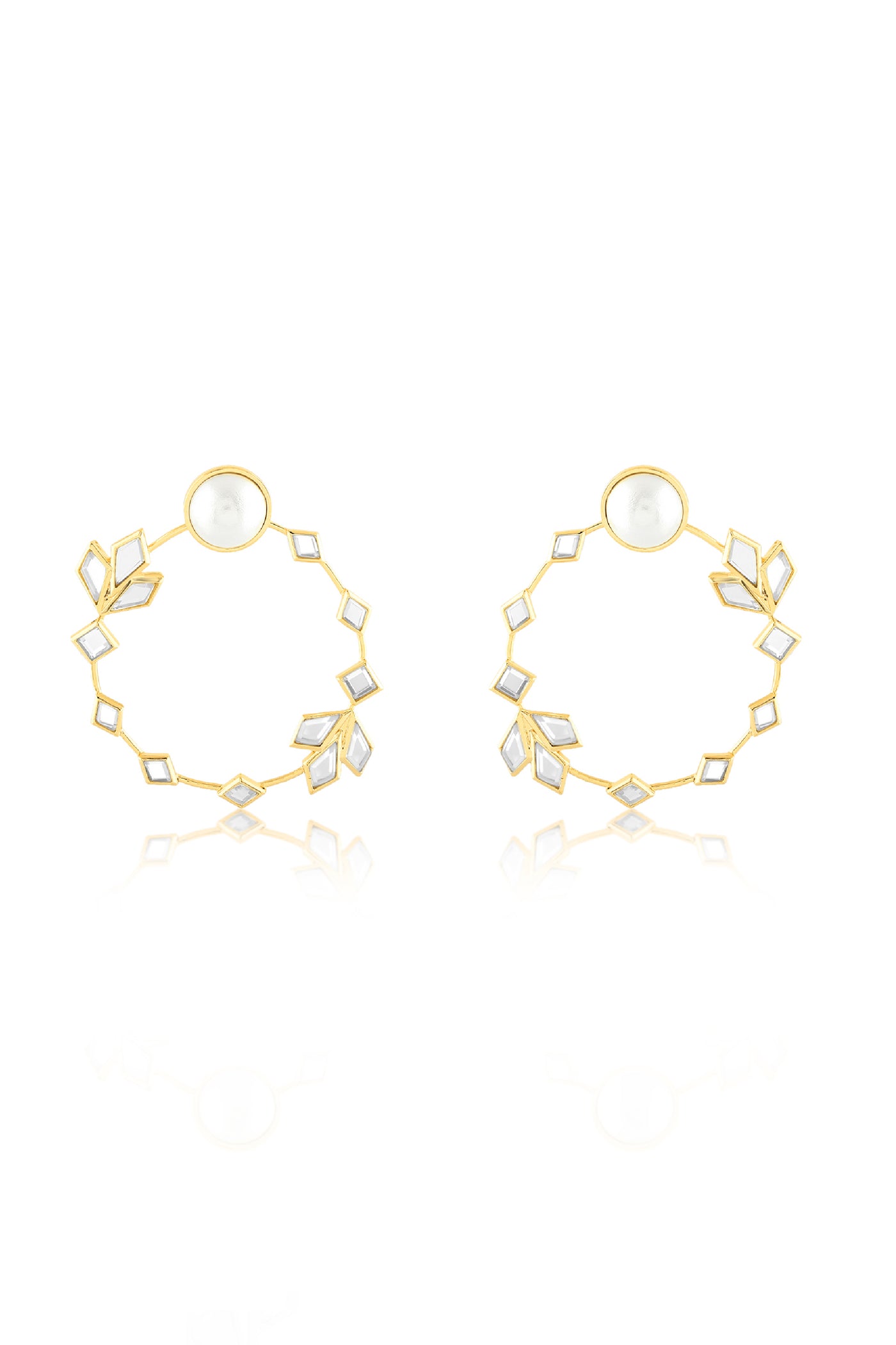 Isharya Flor Hoop Earrings In 18Kt Gold Plated indian designer wear online shopping melange singapore