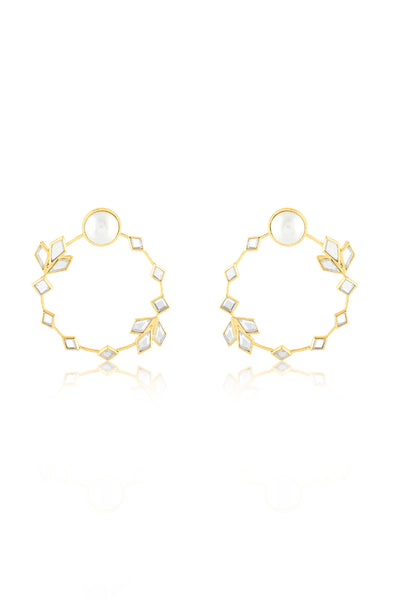 Isharya Flor Hoop Earrings In 18Kt Gold Plated indian designer wear online shopping melange singapore